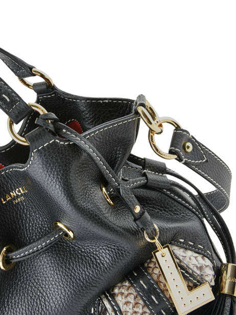 Small Leather Bucket Bag Premier Flirt Python Lancel Black premier flirt A10528 other view 3