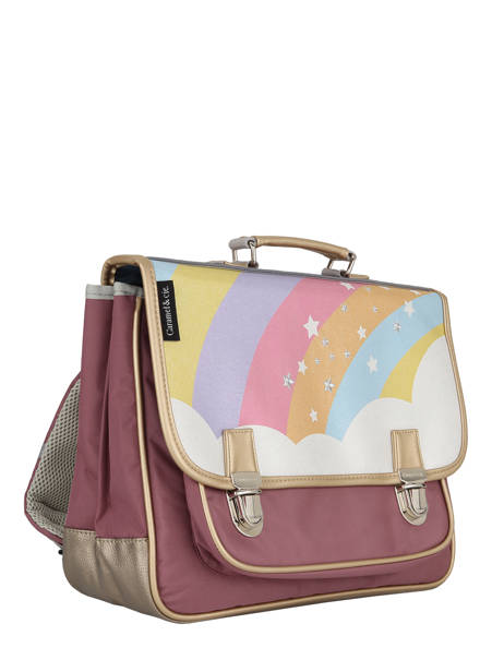 2-compartment Satchel Caramel et cie Pink boheme FI other view 2